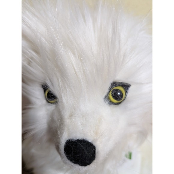 Portland Plush Arctic Fox named Aurora White Fluffy Plush w/Tag 10" Realistic - Picture 5 of 8